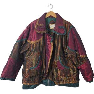 Vintage Metallic Winter Coat - 3X / 24W